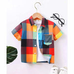 Load image into Gallery viewer, Stylish Multicolors Sky Naryeli Colourful Graphic Designer Button Front ((Combo pack For 6)) Shirt For Boy