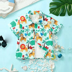 Load image into Gallery viewer, Stylish Multicolors Sky Naryeli Colourful Graphic Designer Button Front ((Combo pack For 6)) Shirt For Boy