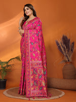 Load image into Gallery viewer, Premium Pashmina Silk Saree – Kashmiri Weaving Beauty in Pink