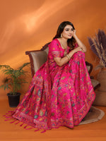 Load image into Gallery viewer, Premium Pashmina Silk Saree – Kashmiri Weaving Beauty in Pink
