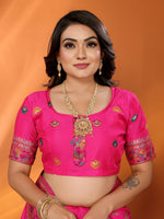 Load image into Gallery viewer, Premium Pashmina Silk Saree – Kashmiri Weaving Beauty in Pink