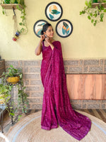 Load image into Gallery viewer, Timeless Beauty in Embroidered Sequins Saree by Magnite 🌸