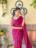Load image into Gallery viewer, Timeless Beauty in Embroidered Sequins Saree by Magnite 🌸