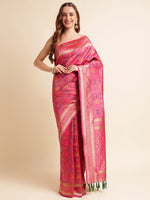 Load image into Gallery viewer, Pink Color Soft Patola Silk Saree With Zari Weaving Work (Jackson-Pink-sd_atm)
