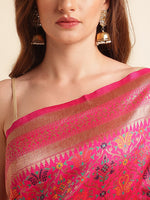 Load image into Gallery viewer, Pink Color Soft Patola Silk Saree With Zari Weaving Work (Jackson-Pink-sd_atm)
