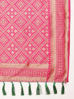 Load image into Gallery viewer, Pink Color Soft Patola Silk Saree With Zari Weaving Work (Jackson-Pink-sd_atm)
