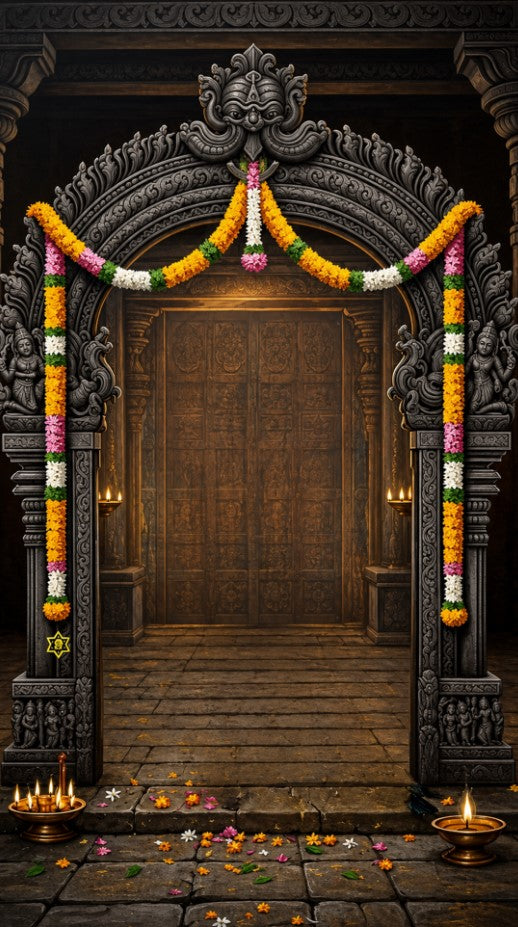 Premium Multicolour Decorative Backdrop for Mandir, Pooja Room & Home Wall Decor