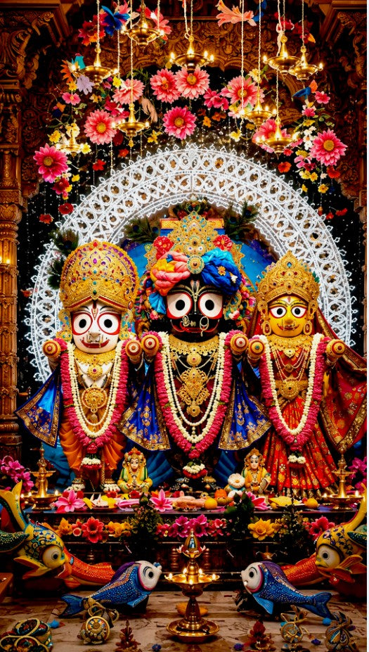 Premium Multicolour Decorative Backdrop for Mandir, Pooja Room & Home Wall Decor
