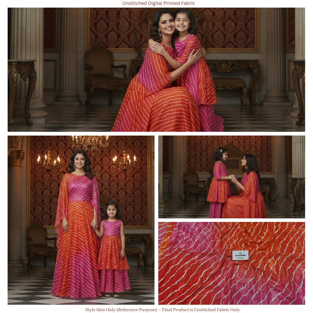 Premium Chinon Digital Printed Ombre Fabric – Designer Unstitched Fabric for Multiple Outfits-DC-001