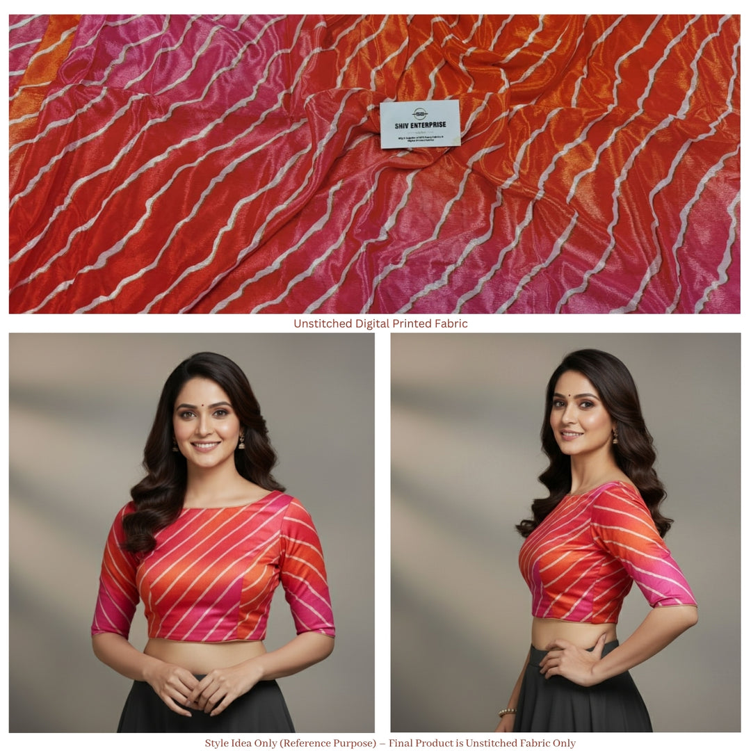 Premium Chinon Digital Printed Ombre Fabric – Designer Unstitched Fabric for Multiple Outfits-DC-001