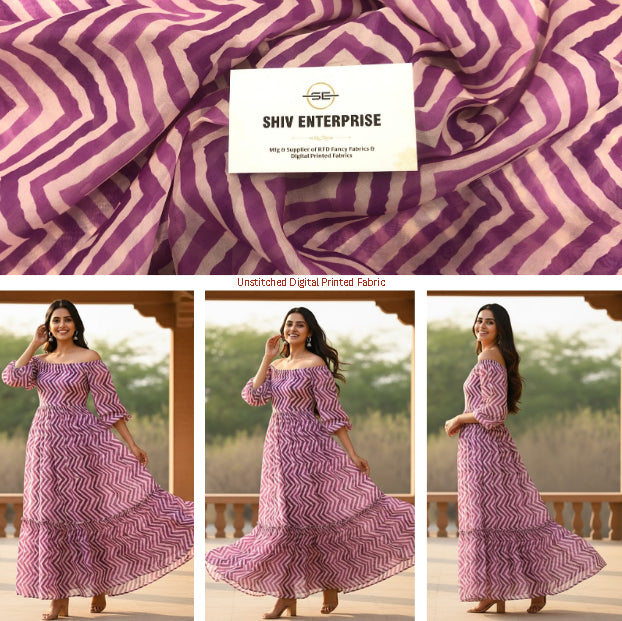 Digital Printed Premium Unstitched Fabric Material For All Designer OutFit-DC-015