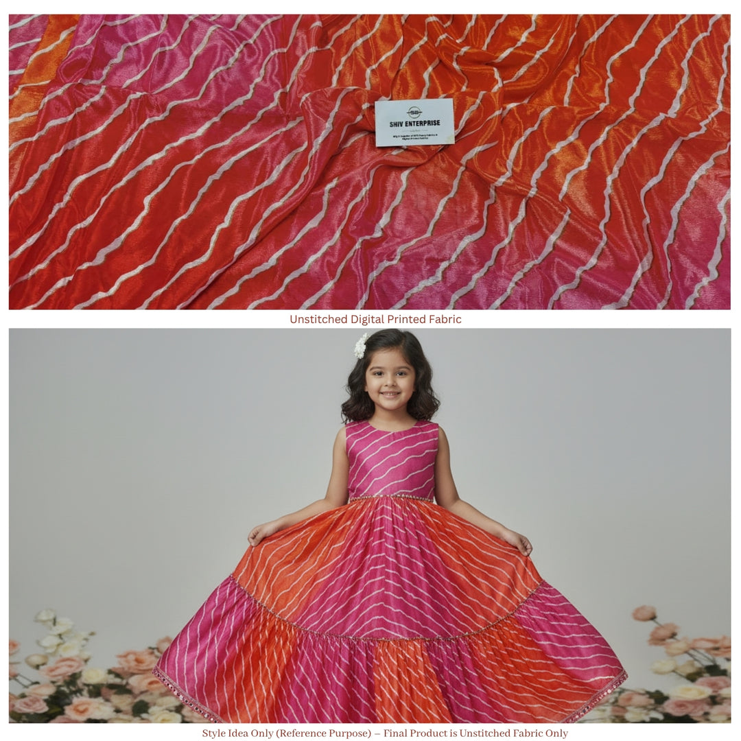 Premium Chinon Digital Printed Ombre Fabric – Designer Unstitched Fabric for Multiple Outfits-DC-001