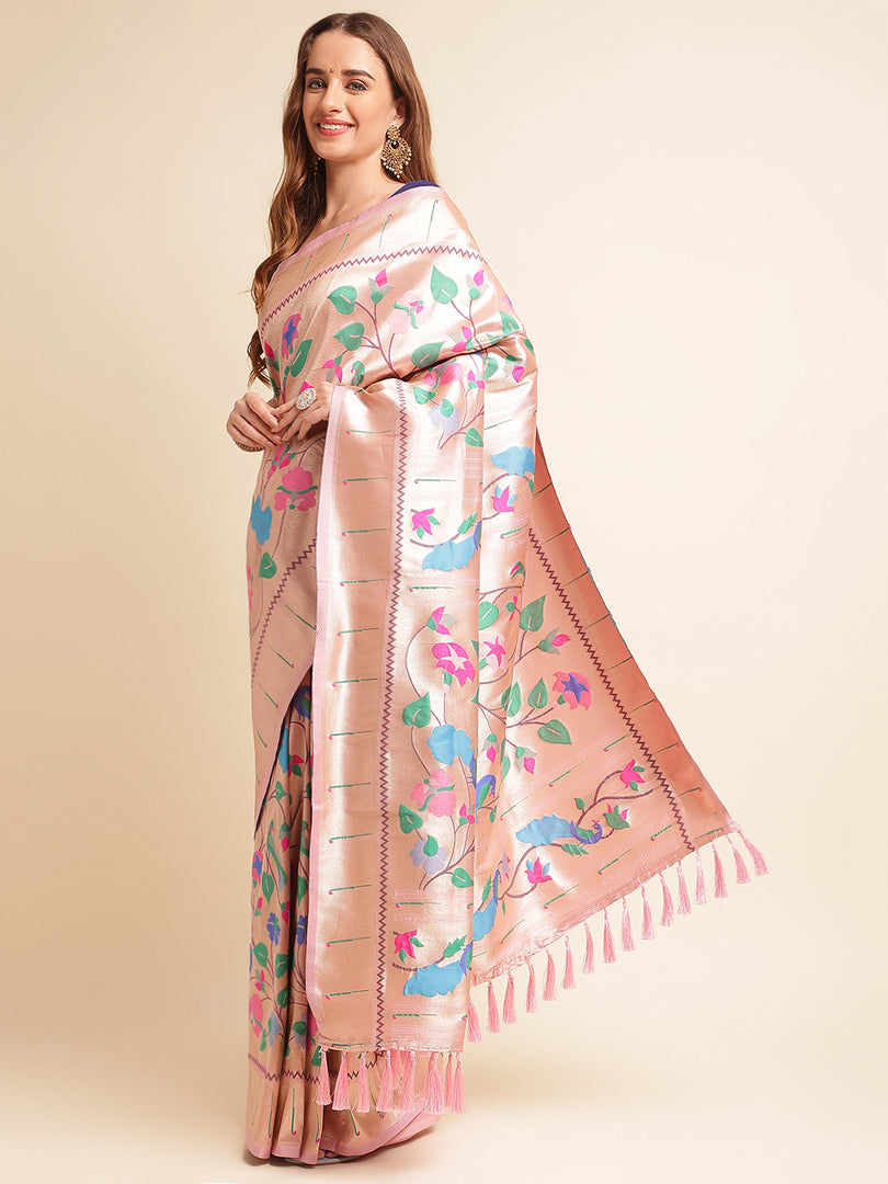 Pink Color Kanchipuram Paithani Saree With Trending Zari Weaving Work (Pamela-Pink-sd_at)