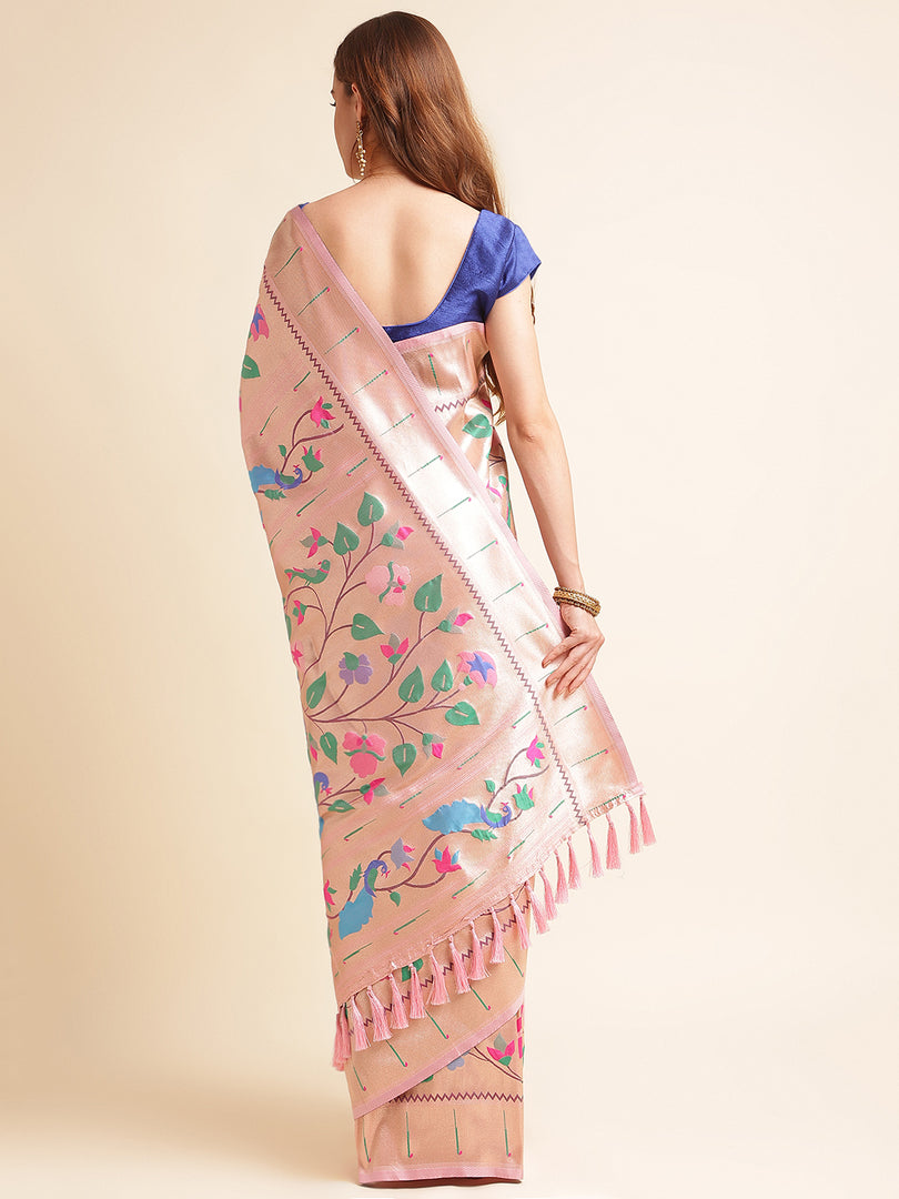 Pink Color Kanchipuram Paithani Saree With Trending Zari Weaving Work (Pamela-Pink-sd_at)