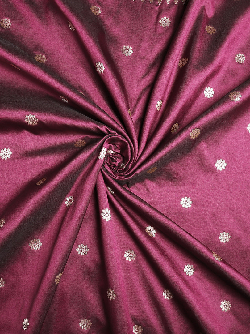 Purple Color Silk Cotton Paithani Saree With Zari Weaving Work (Balika-purple-sd)