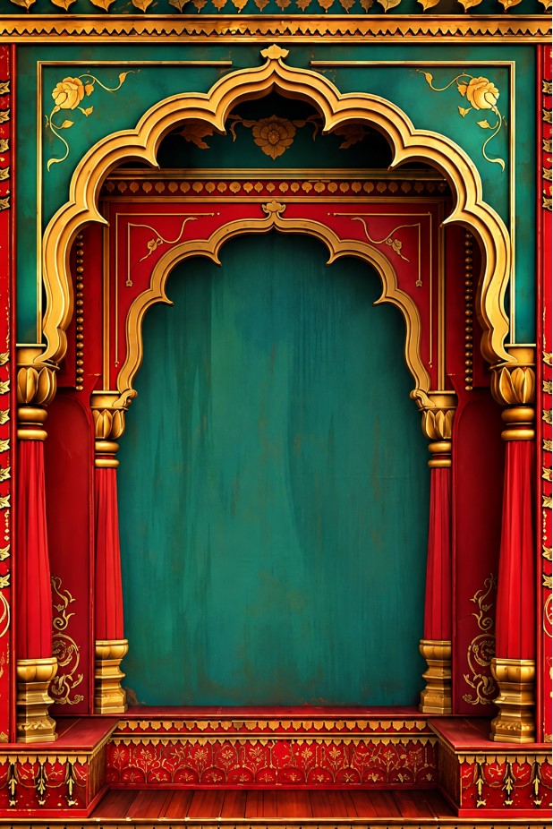 Premium Religious Mandir Decorative Backdrop for Home Temple & Wall Decor