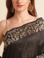 Load image into Gallery viewer, Black Color Kanchipuram Paithani Saree With Trending Zari Weaving Work (SNL-Black-sd_at)
