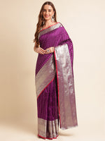 Load image into Gallery viewer, Wine Color Banarasi Silk Saree (Raffeal-Wine-sd_at)
