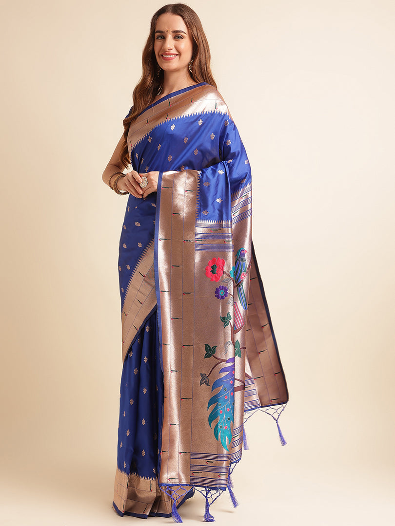 Royal Blue Color Banarasi Silk Saree (Venue-Royal Blue-sd_at)