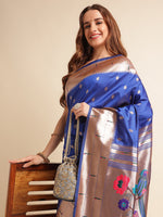 Load image into Gallery viewer, Royal Blue Color Banarasi Silk Saree (Venue-Royal Blue-sd_at)
