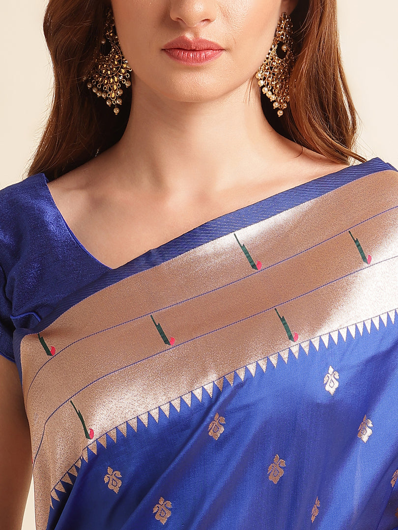 Royal Blue Color Banarasi Silk Saree (Venue-Royal Blue-sd_at)