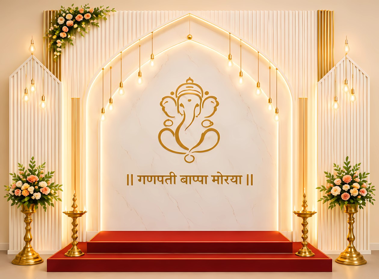 Premium Multicolour Decorative Backdrop for Mandir, Pooja Room & Home Wall Decor