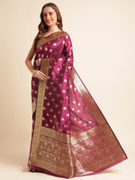 Load image into Gallery viewer, Wine Color Banarasi Soft Silk Handloom Weaving Silk Saree (Tulsi- 1-Wine-sd_at)
