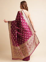 Load image into Gallery viewer, Wine Color Banarasi Soft Silk Handloom Weaving Silk Saree (Tulsi- 1-Wine-sd_at)
