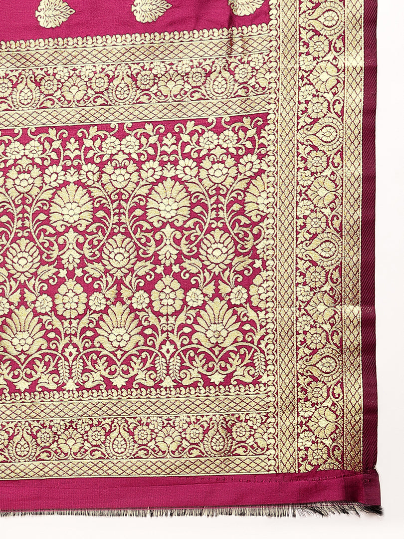 Wine Color Banarasi Soft Silk Handloom Weaving Silk Saree (Tulsi- 1-Wine-sd_at)