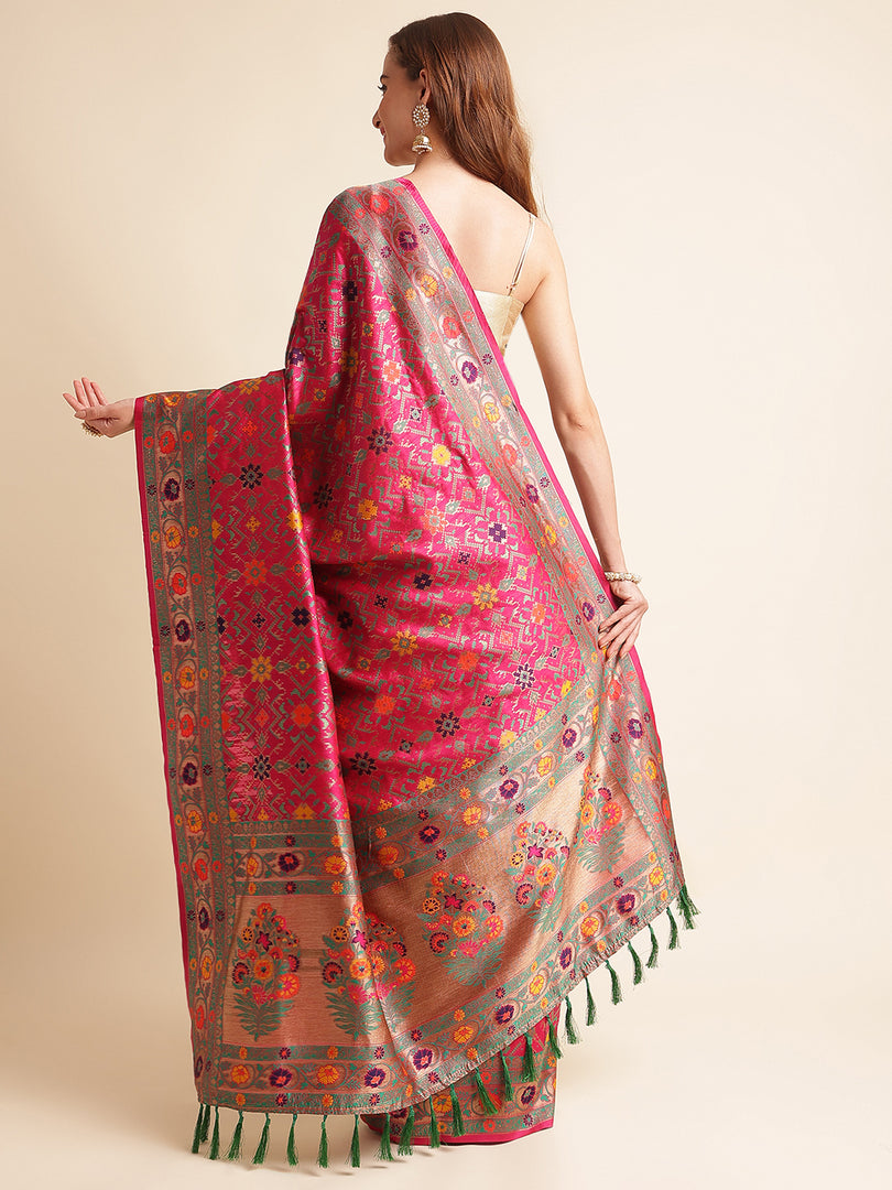 Pink Color Banarasi Silk Saree (Harrier-Pink-sd_at)