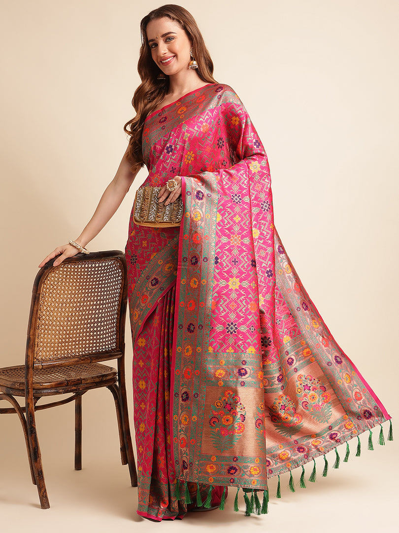 Pink Color Banarasi Silk Saree (Harrier-Pink-sd_at)