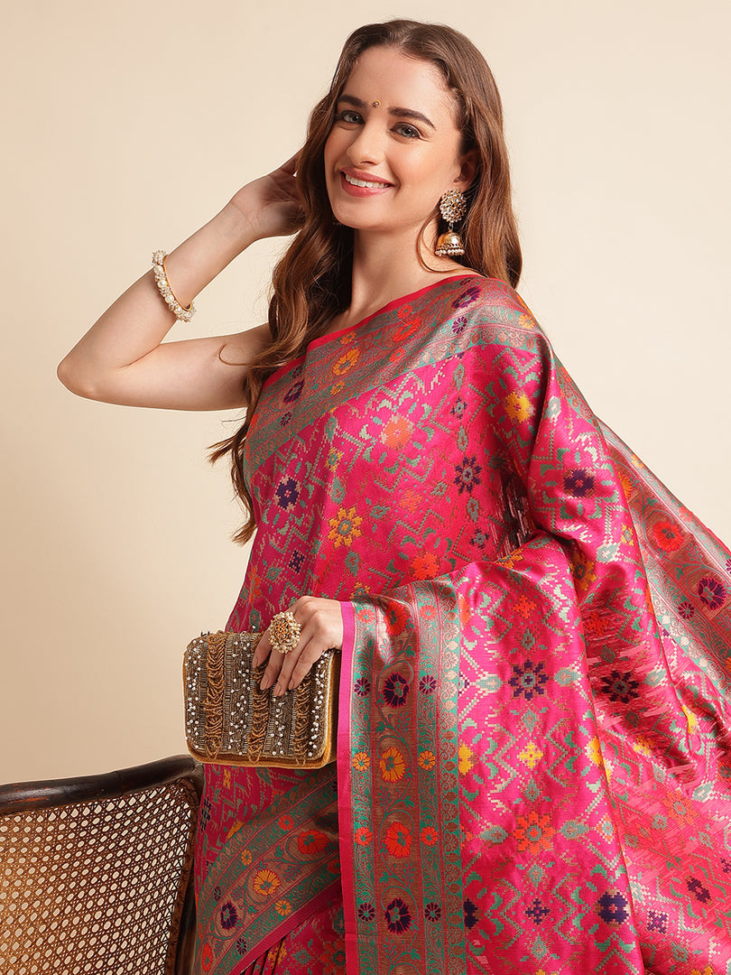 Pink Color Banarasi Silk Saree (Harrier-Pink-sd_at)