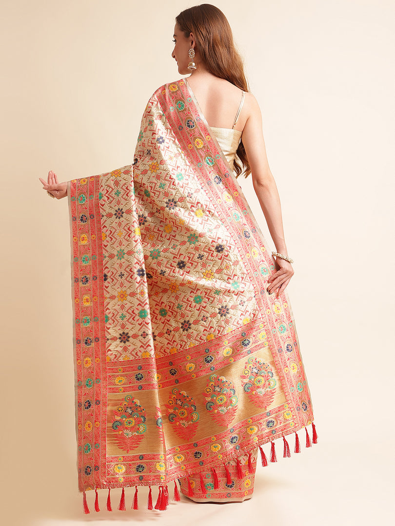 Off White Color Banarasi Silk Saree (Harrier-Off White-sd_at)