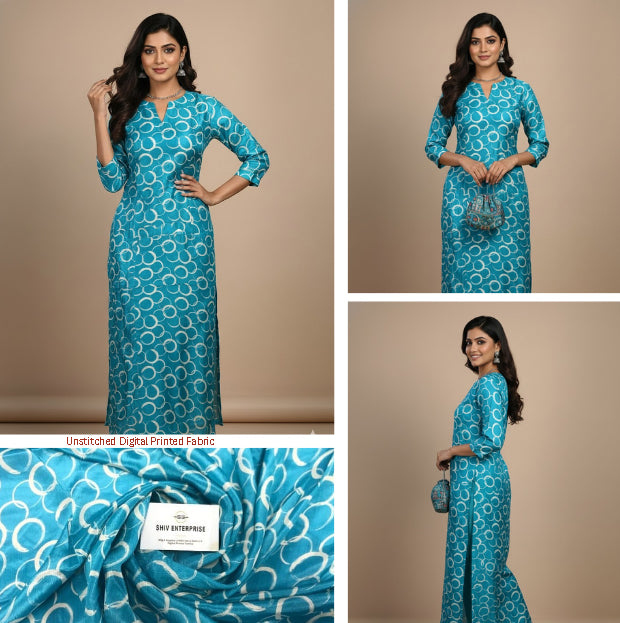 Digital Printed Premium Unstitched Fabric Material For All Designer OutFit-DC-008