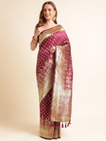 Load image into Gallery viewer, Purple Color Banarasi Soft Silk Handloom Weaving Silk Saree (Tulsi-2-Purple-sd_at)
