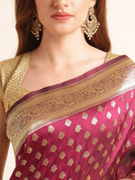 Load image into Gallery viewer, Purple Color Banarasi Soft Silk Handloom Weaving Silk Saree (Tulsi-2-Purple-sd_at)
