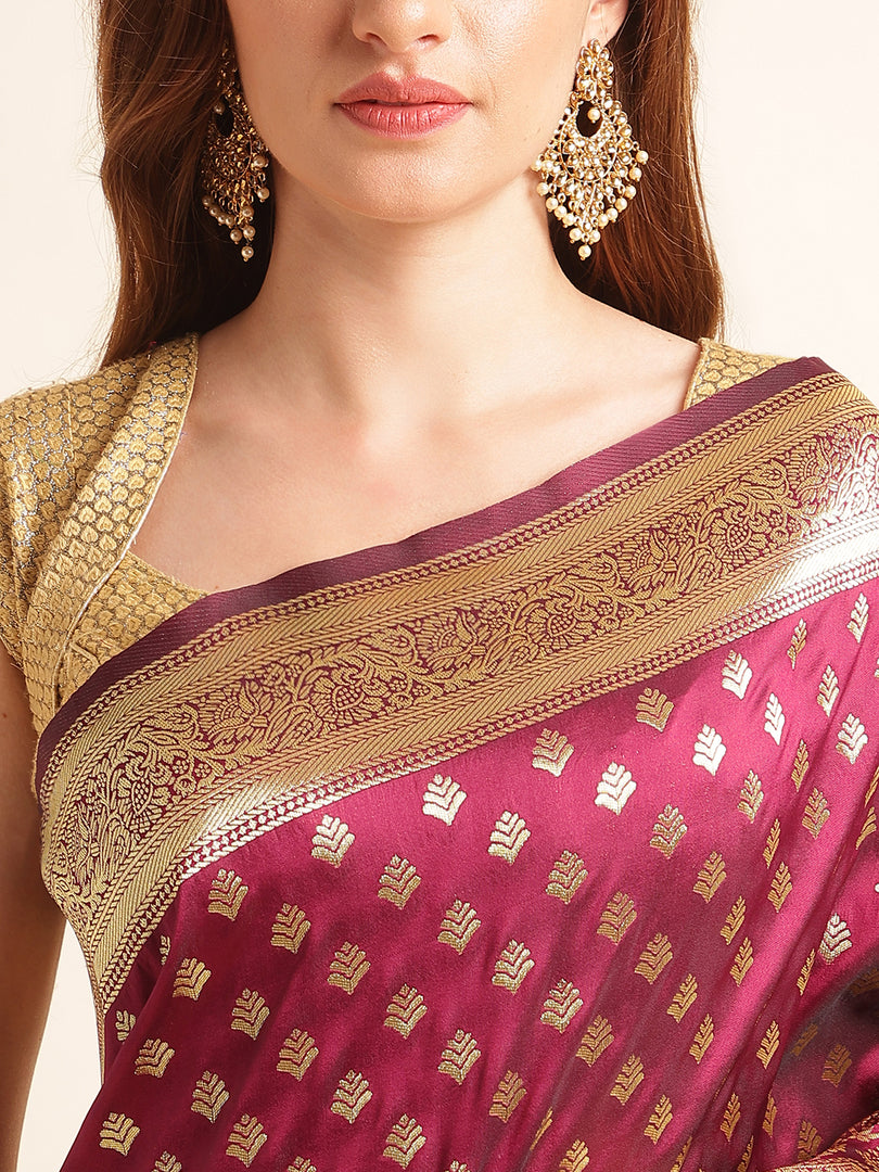 Purple Color Banarasi Soft Silk Handloom Weaving Silk Saree (Tulsi-2-Purple-sd_at)