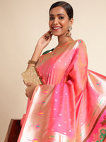 Load image into Gallery viewer, Pink Color Banarasi Soft Silk Handloom Weaving Silk Saree (Mayura-Pink-sd_at)
