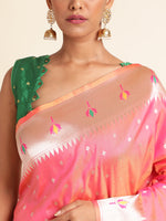 Load image into Gallery viewer, Pink Color Banarasi Soft Silk Handloom Weaving Silk Saree (Mayura-Pink-sd_at)
