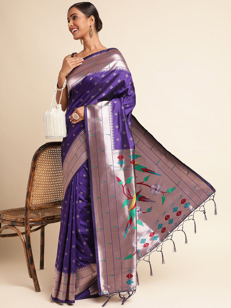 Blue Color Soft Banarasi Lichi Silk Saree (Mittoo-Blue-sd_at)