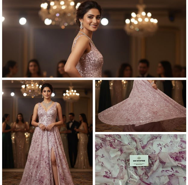 Digital Printed Premium Unstitched Fabric Material For All Designer OutFit-DC-023