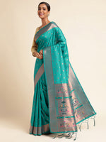 Load image into Gallery viewer, Light Blue Color Banarasi Soft Silk Handloom Weaving Silk Saree (Shalimar-Light Blue-sd_at)
