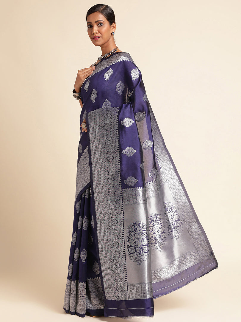 Blue Color Soft Banarasi Silk Saree (Khwaish-Blue-sd_at)