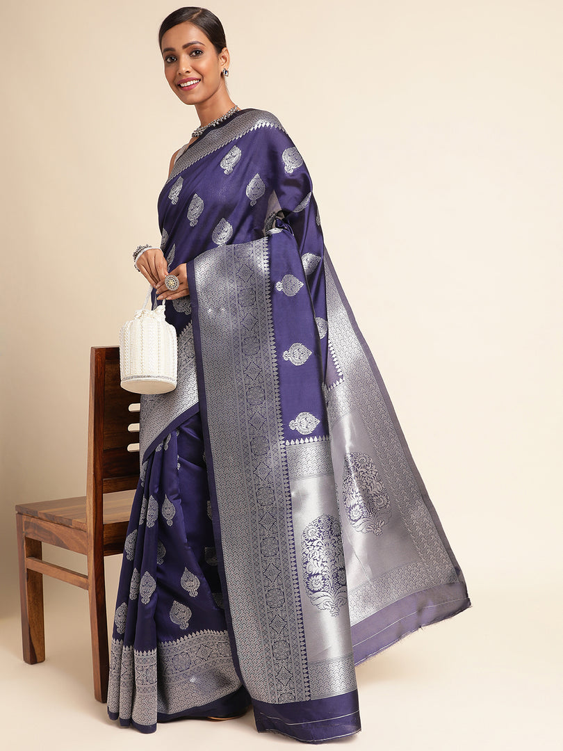 Blue Color Soft Banarasi Silk Saree (Khwaish-Blue-sd_at)