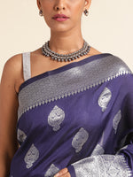 Load image into Gallery viewer, Blue Color Soft Banarasi Silk Saree (Khwaish-Blue-sd_at)
