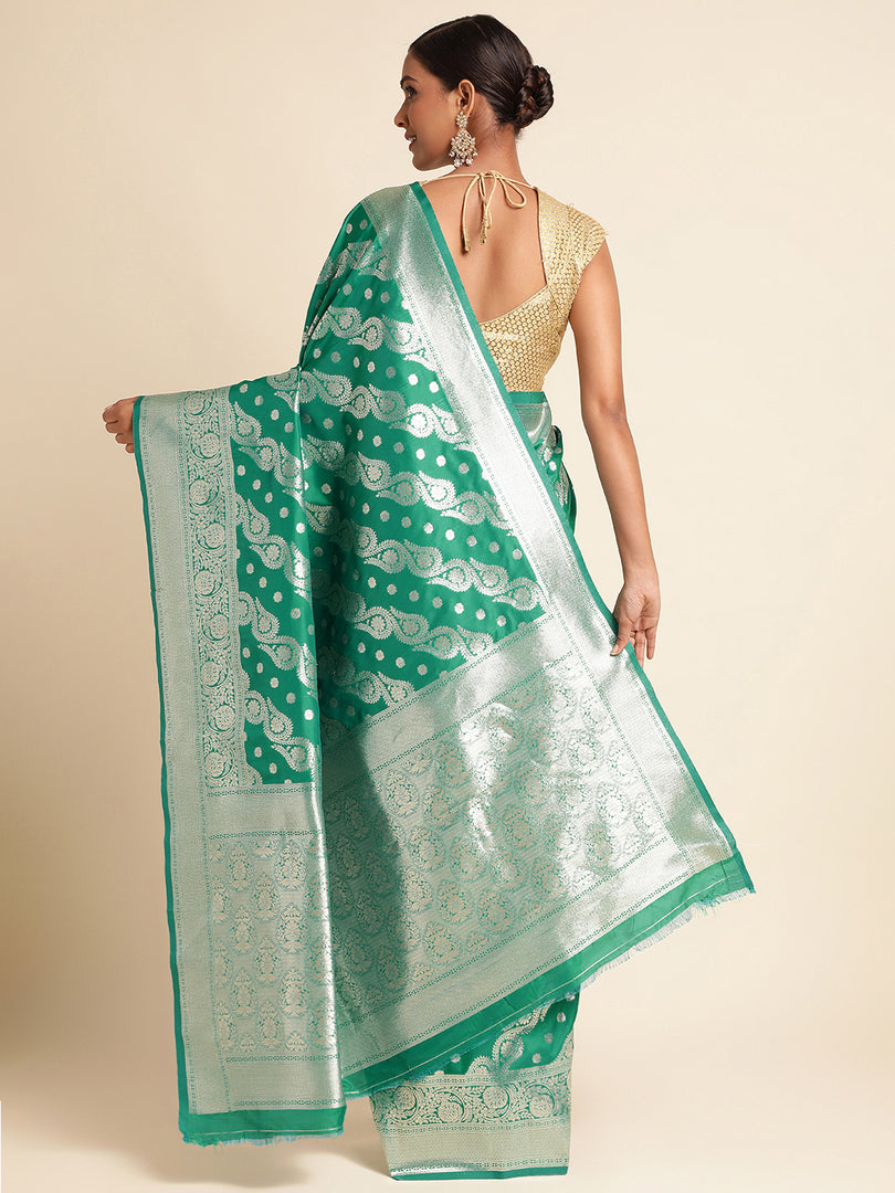 Green Color Banarasi Silk Saree(Laher-Green-sd_at)