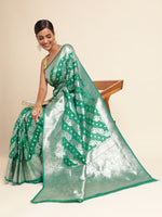 Load image into Gallery viewer, Green Color Banarasi Silk Saree(Laher-Green-sd_at)
