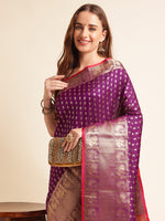 Load image into Gallery viewer, Wine Color Banarasi Silk Saree With Zari Weaving Work (Bullet-Wine-sd_at)
