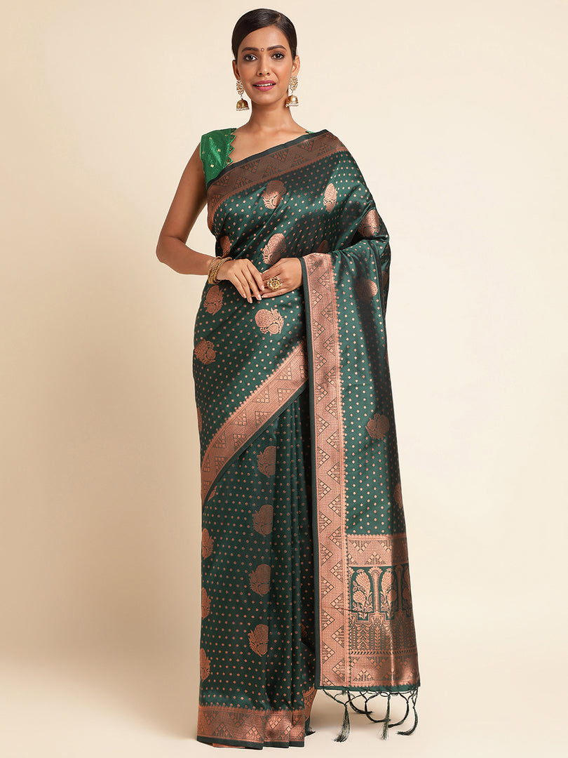 Green Color Banarasi Lichi Silk Saree (Avatar-Green-sd_at)