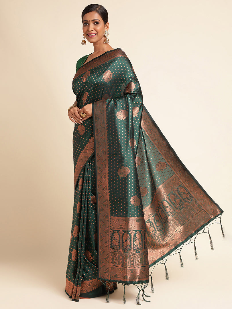 Green Color Banarasi Lichi Silk Saree (Avatar-Green-sd_at)